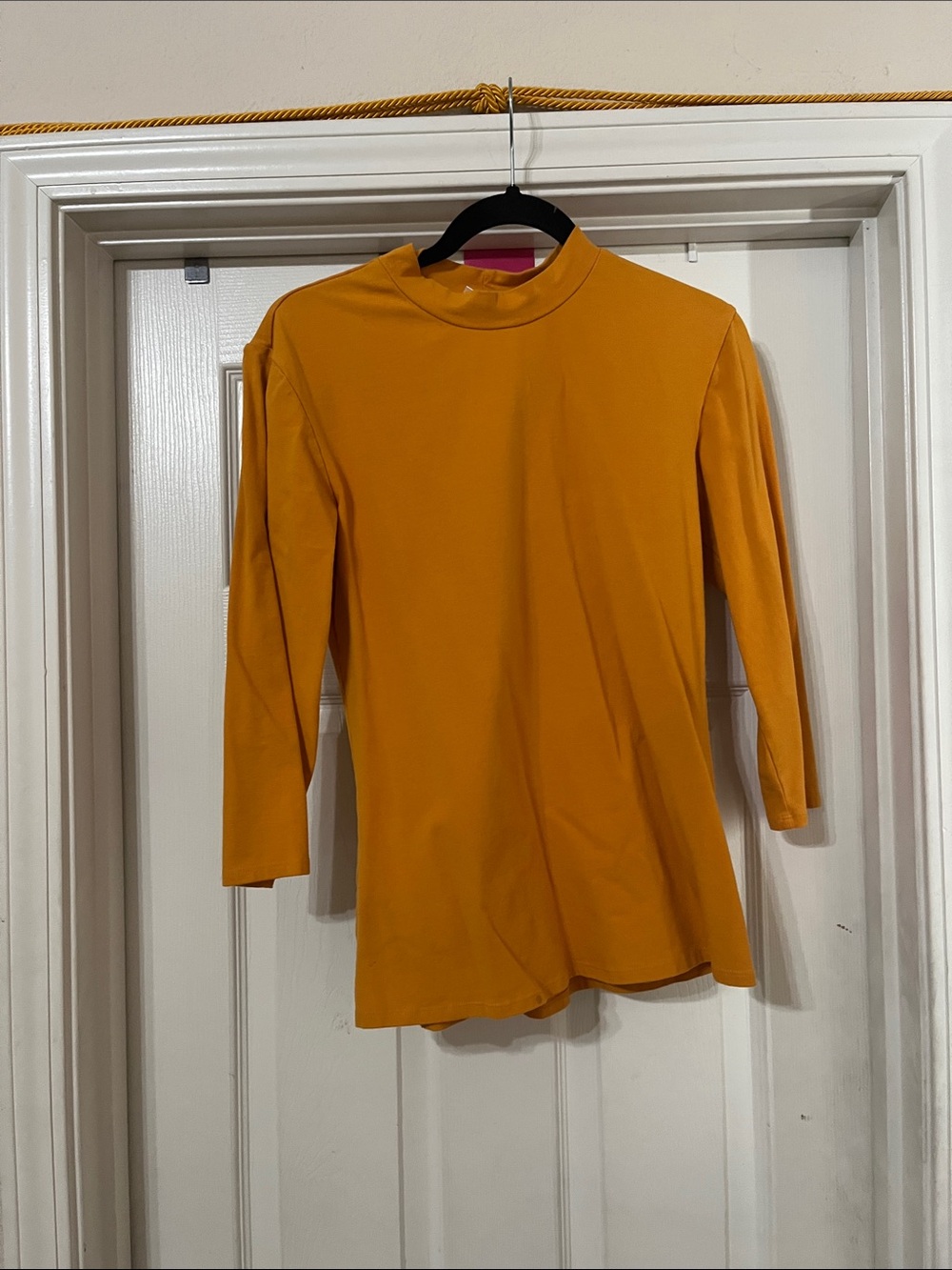 Vixen by Micheline Pitt Mustard Long-Sleeve Mock Neck Top
